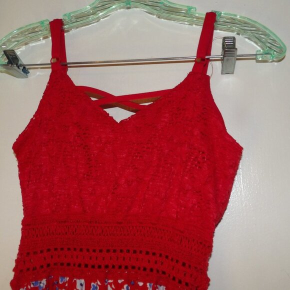 NoBo Lace/Floral Maxi Dress Open Skirt With Shorts Dress Sz M - Picture 3 of 6